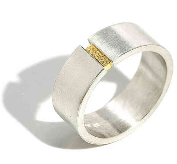 Gold Insert Wide Band Ring Gold Insert Wide Band Ring