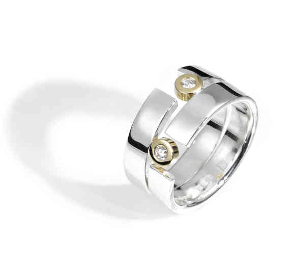 Wide Silver Puzzle Ring Wide Silver Puzzle Ring