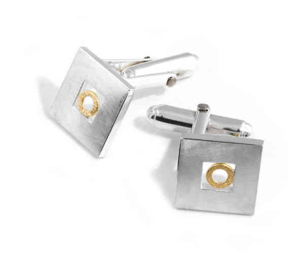 2048 Cufflinks With Gold Circle